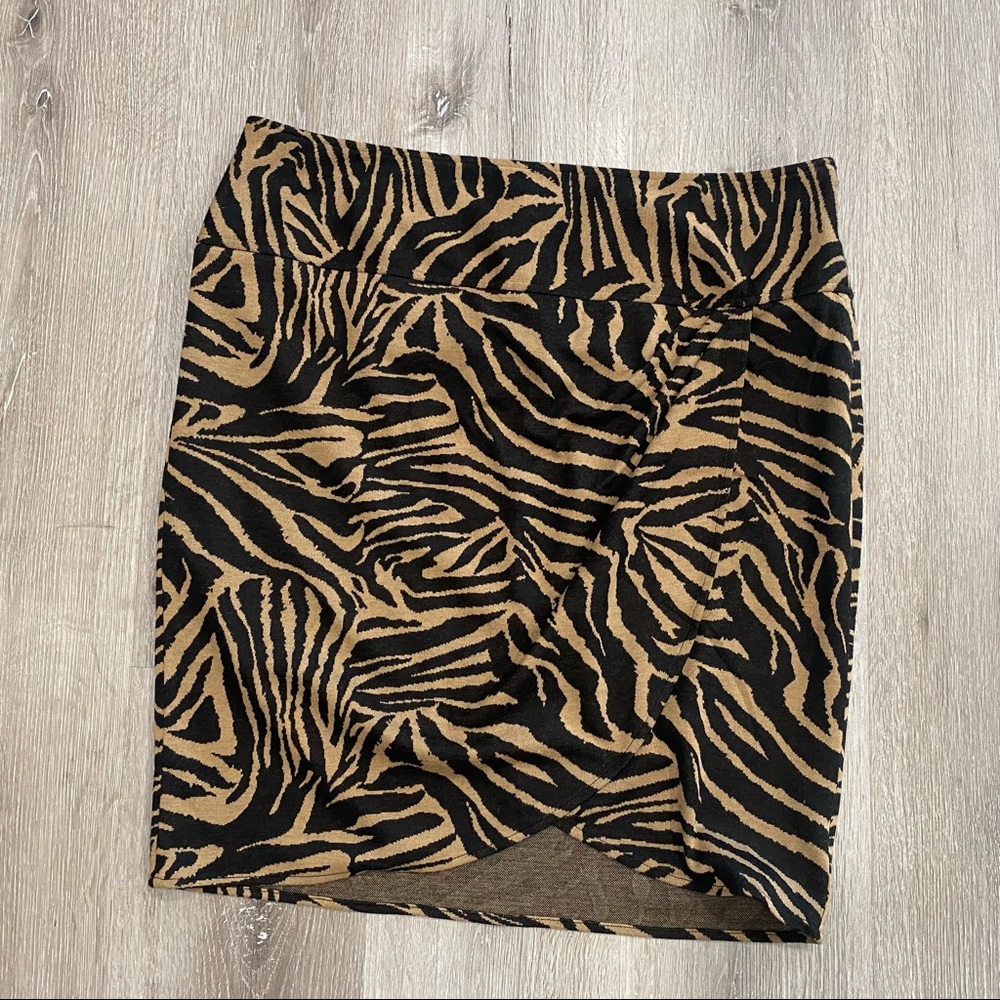 Lane Bryant Tan/Black Zebra Print Skirt